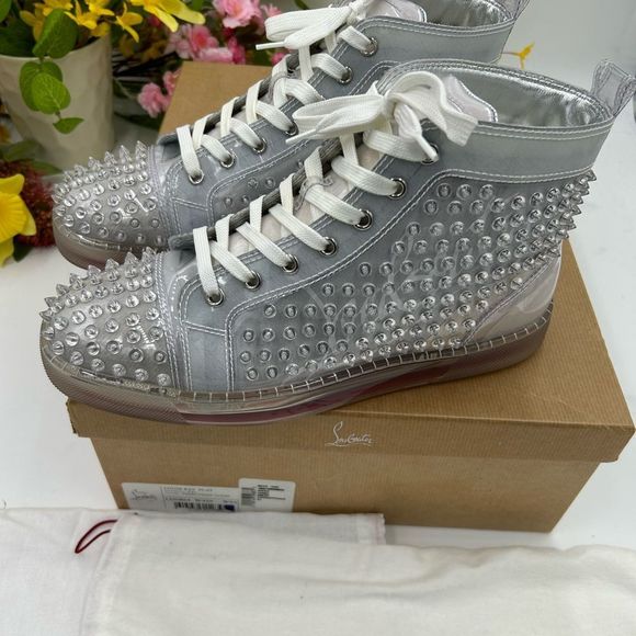 Men’s Christian Louboutin  spiked  high top sneakers size 41 made in Italy - Picture 5 of 12